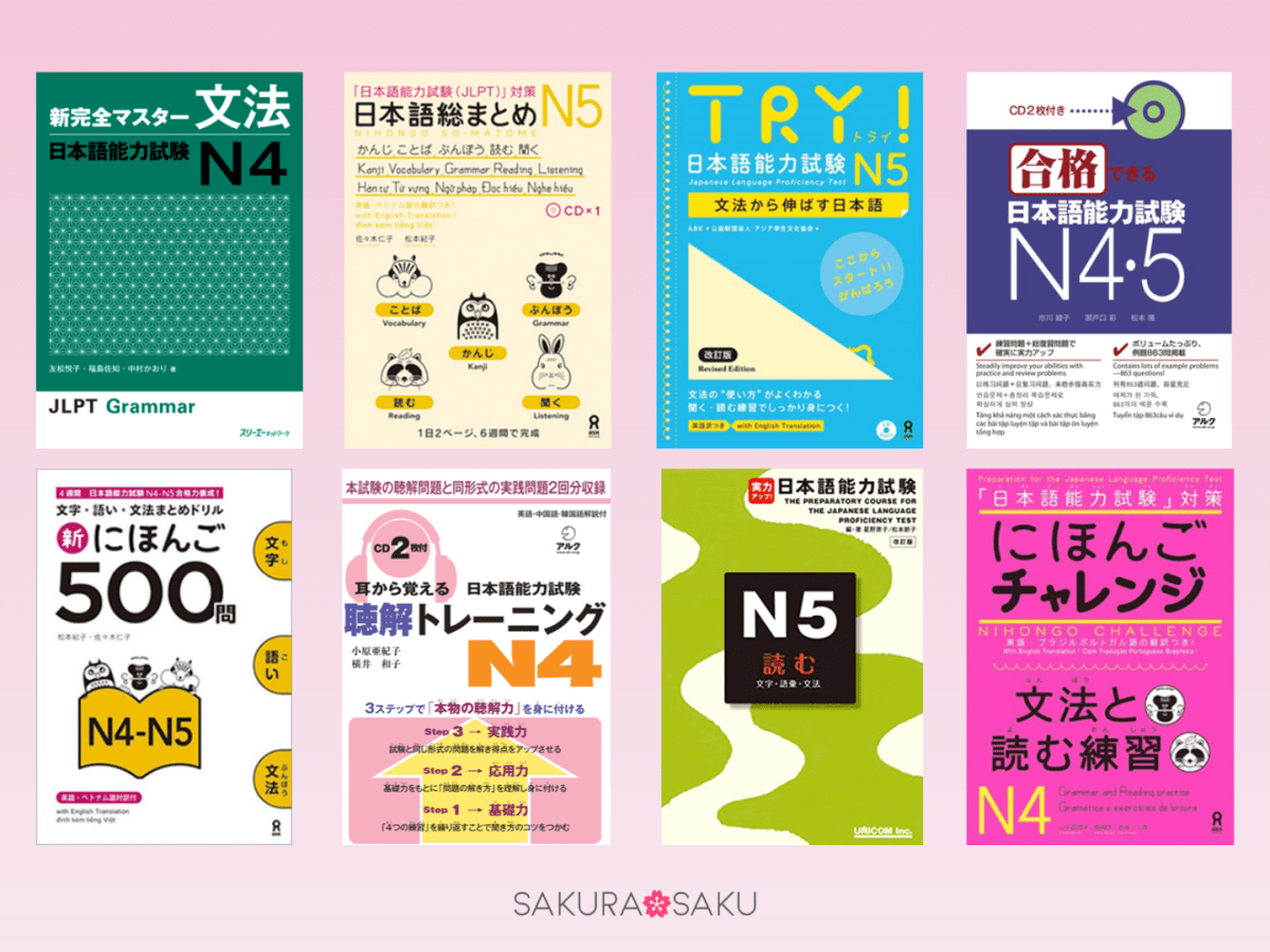List of Recommended JLPT Review Books for N5-N4&nbsp;Levels